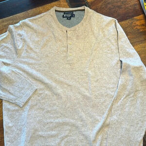 Cremieux cotton/cashmere Henley style sweater size XL